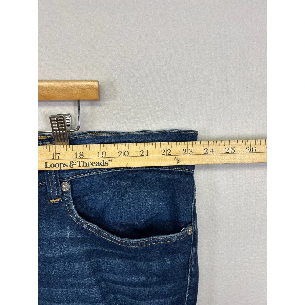 Streetwear True Religion Mens 44 Blue Rocco No Flap Renegade SE Distressed Jeans